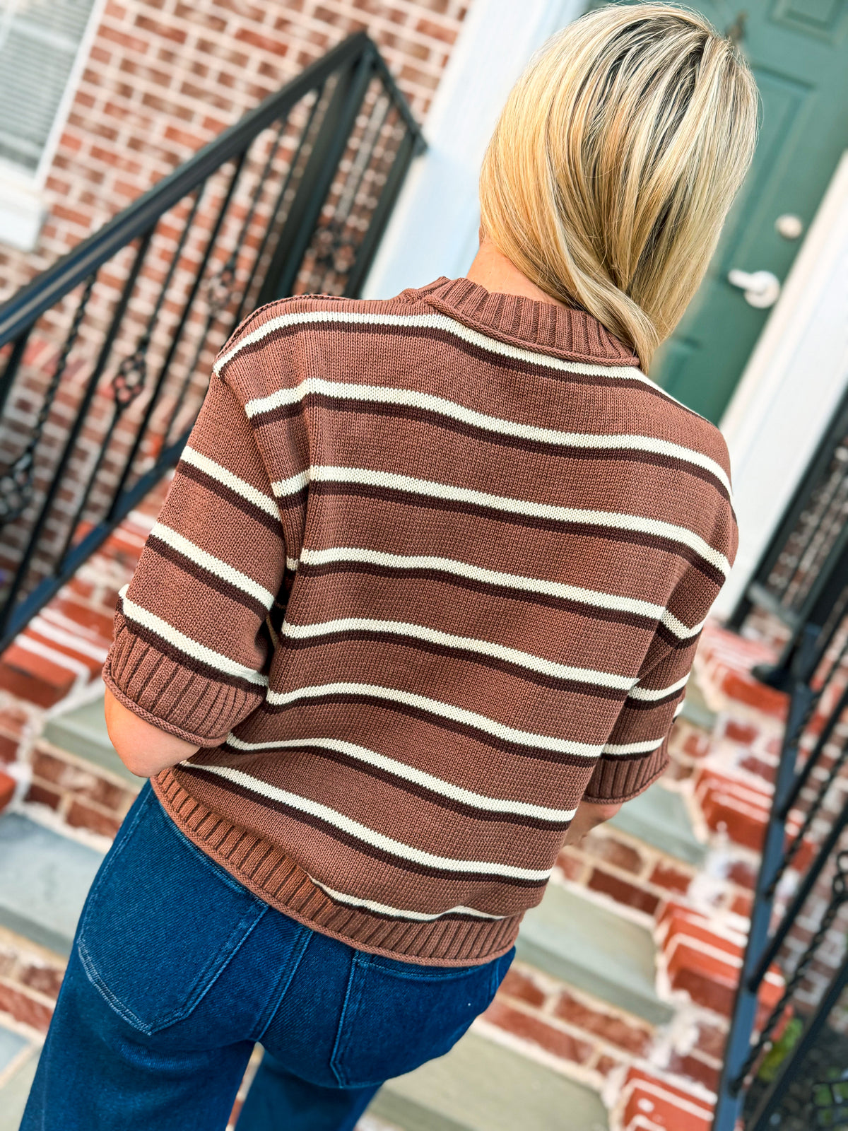 Brown Striped Entro Sweater
