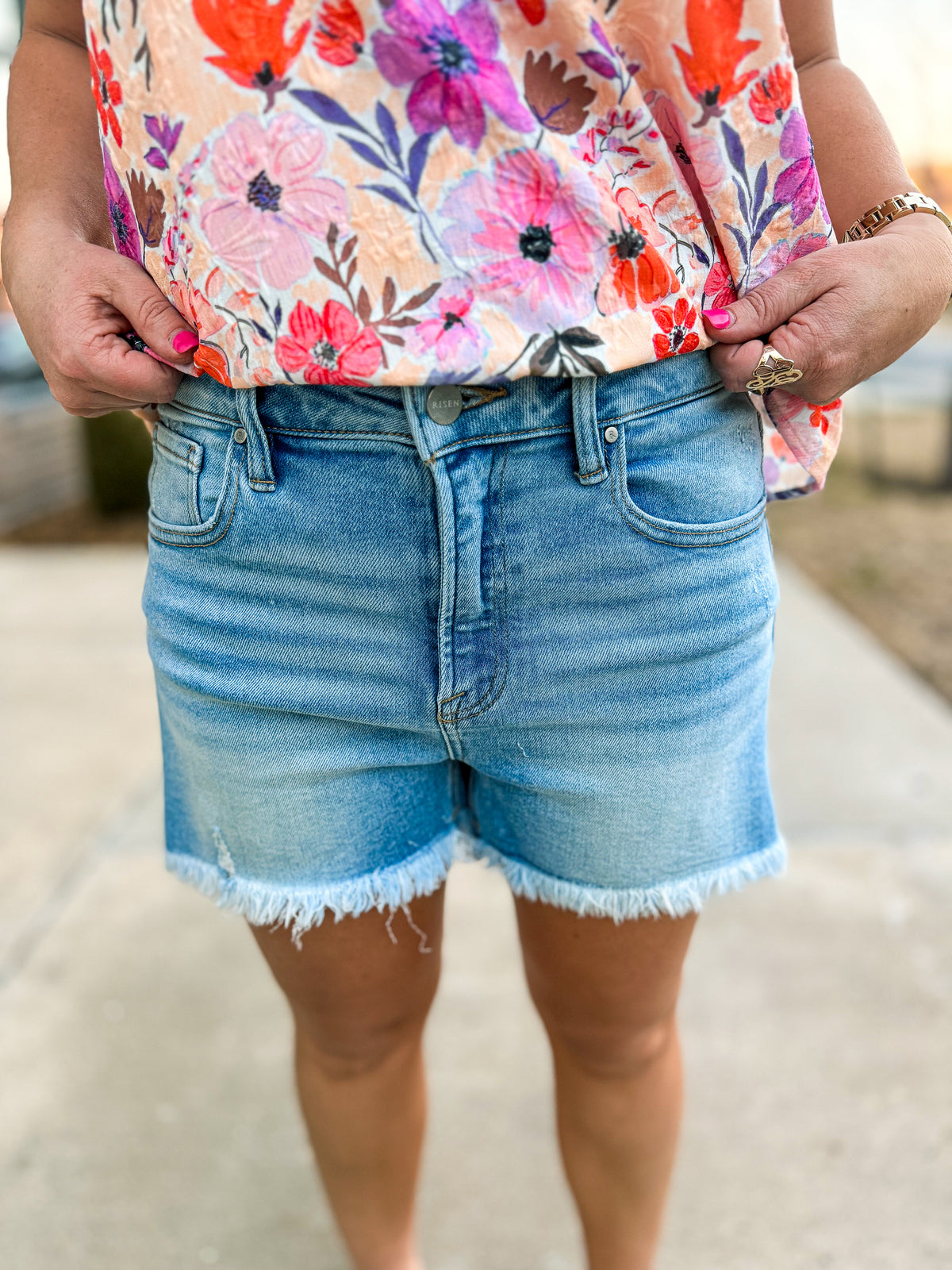 Risen Light Wash Shorts