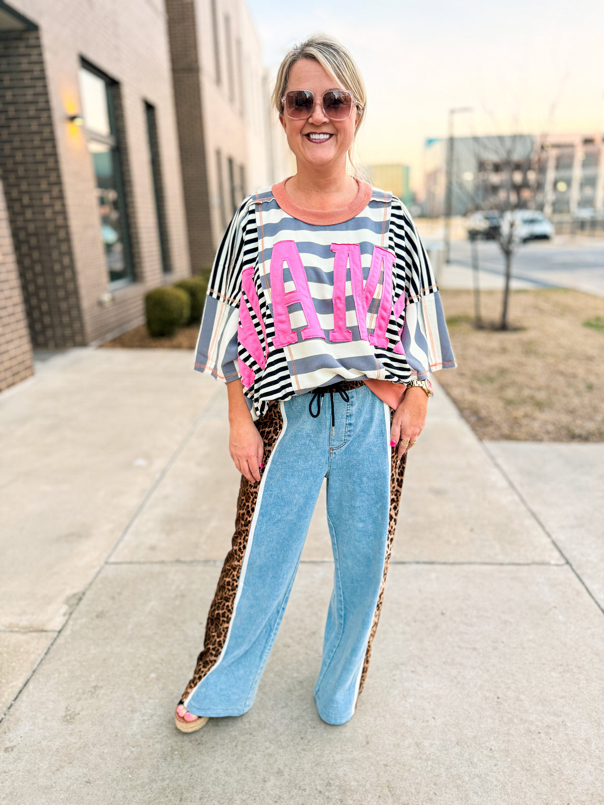 Leopard Denim Jeans-Bibi