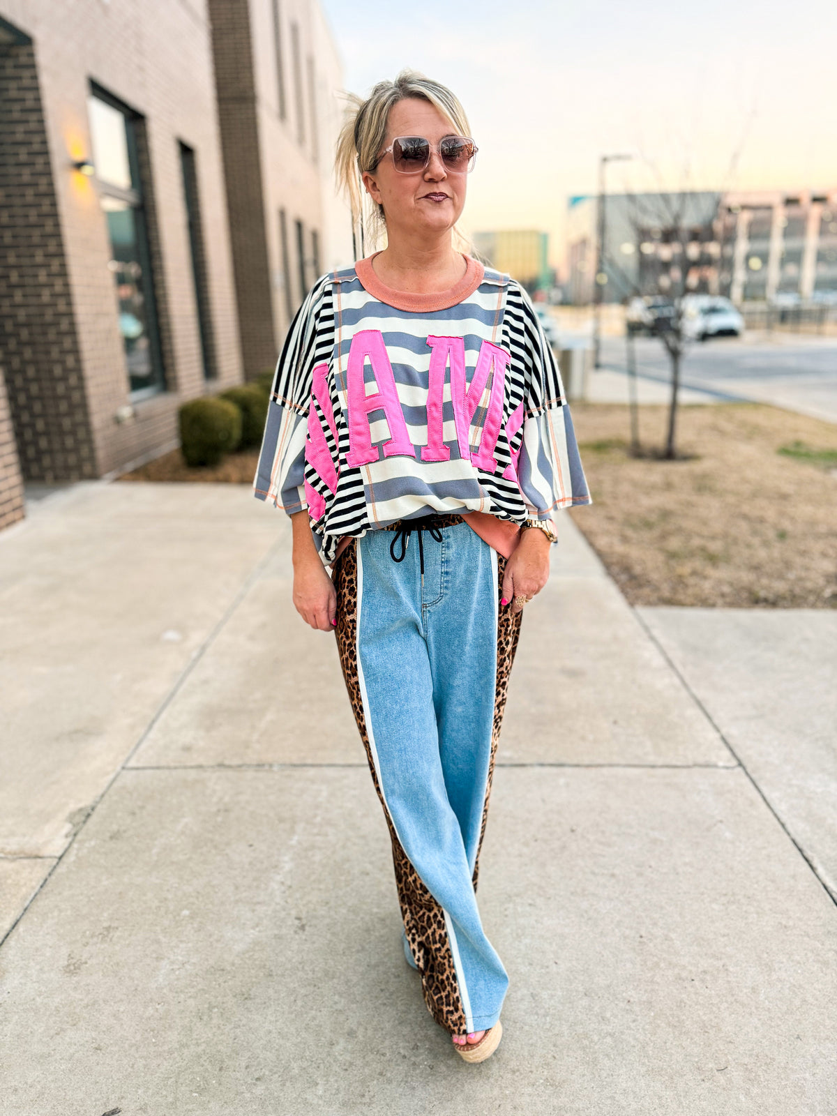 Leopard Denim Jeans-Bibi
