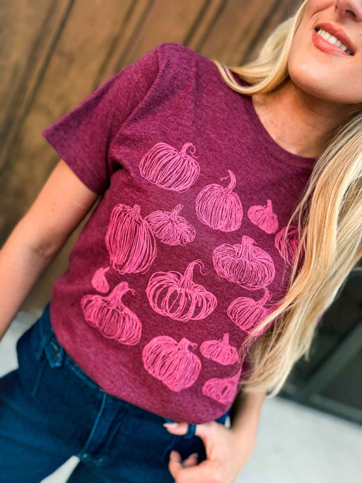 Burgundy Pumpkin Tee