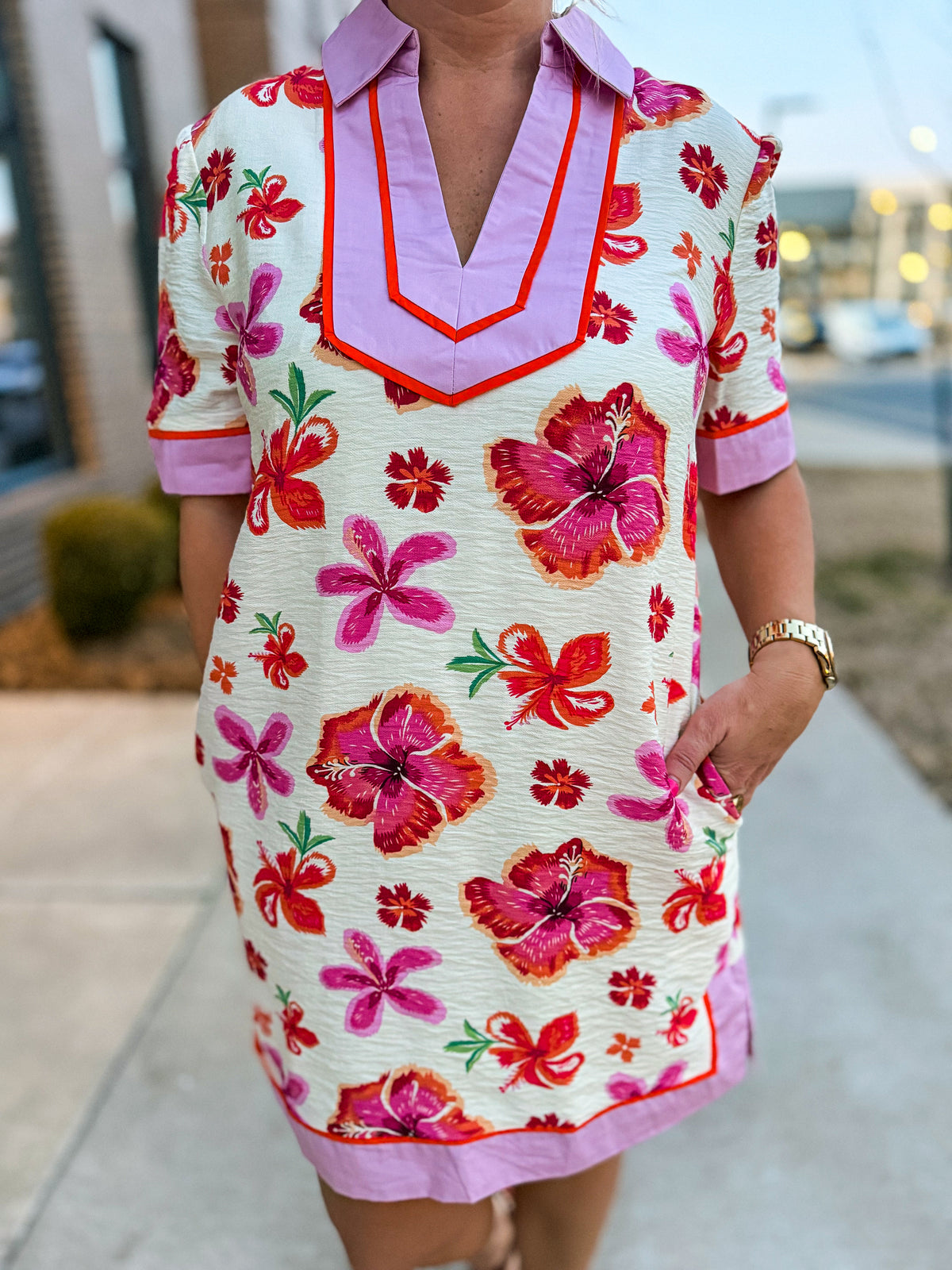 Pink Floral Dress-She & Sky