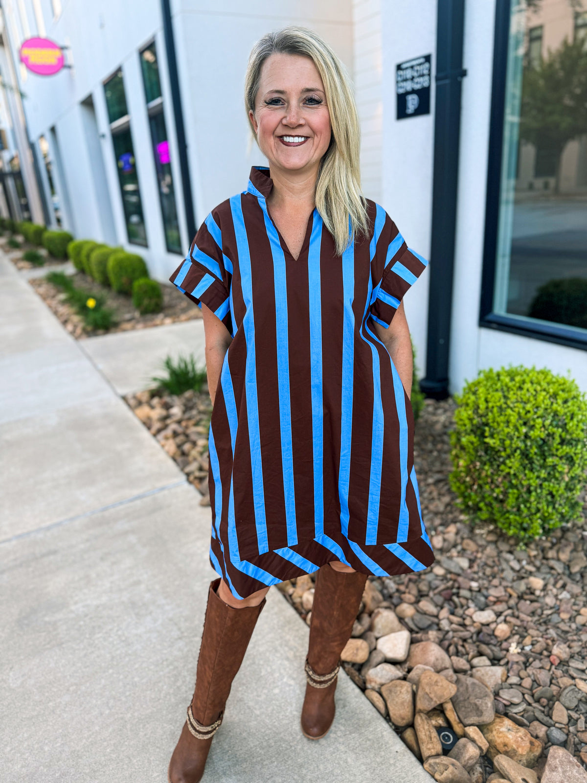 Brown & Blue Entro Dress