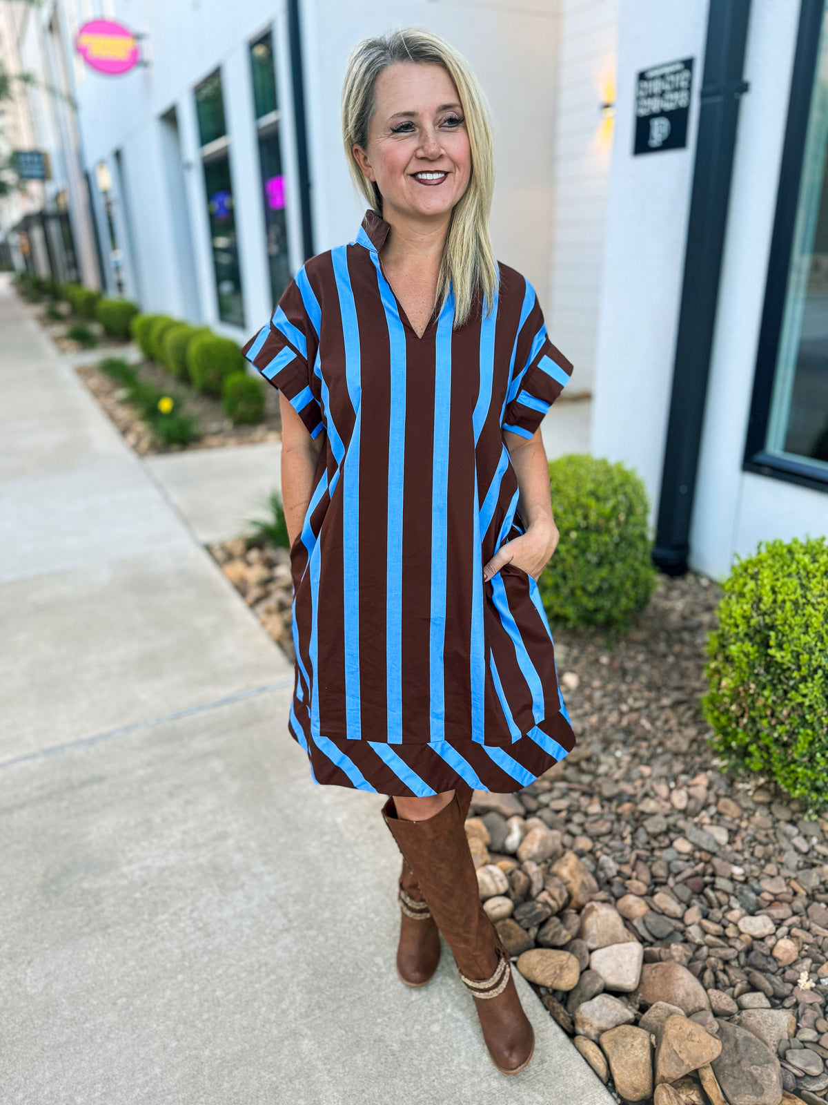 Brown & Blue Entro Dress