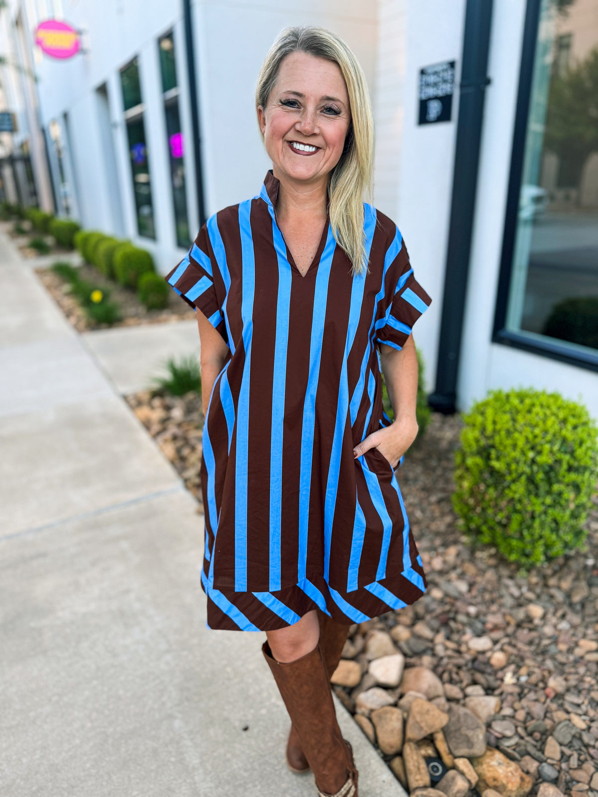 Brown & Blue Entro Dress
