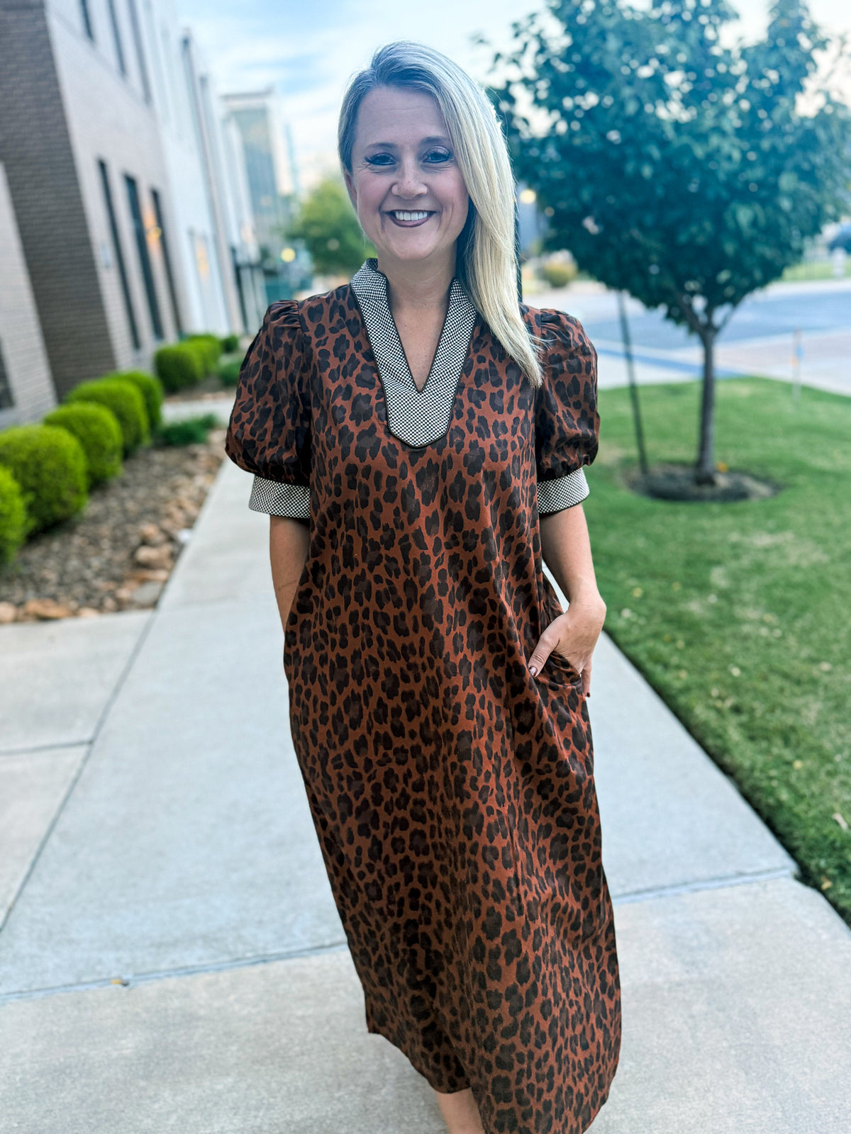 Entro Leopard Brown Maxi Dress