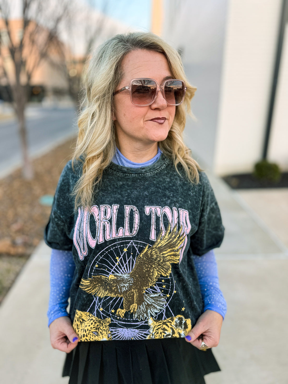 Charcoal & Purple World Tee-Zutter