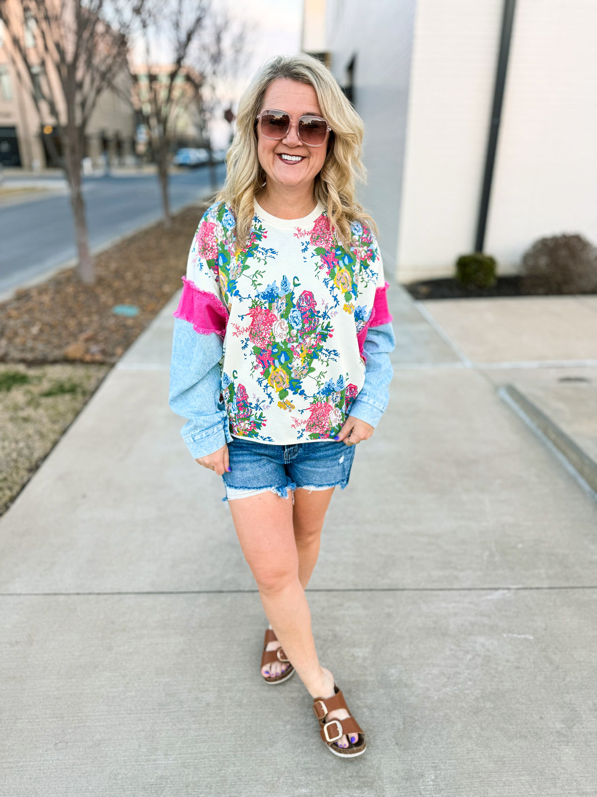 Bibi Floral Denim Top