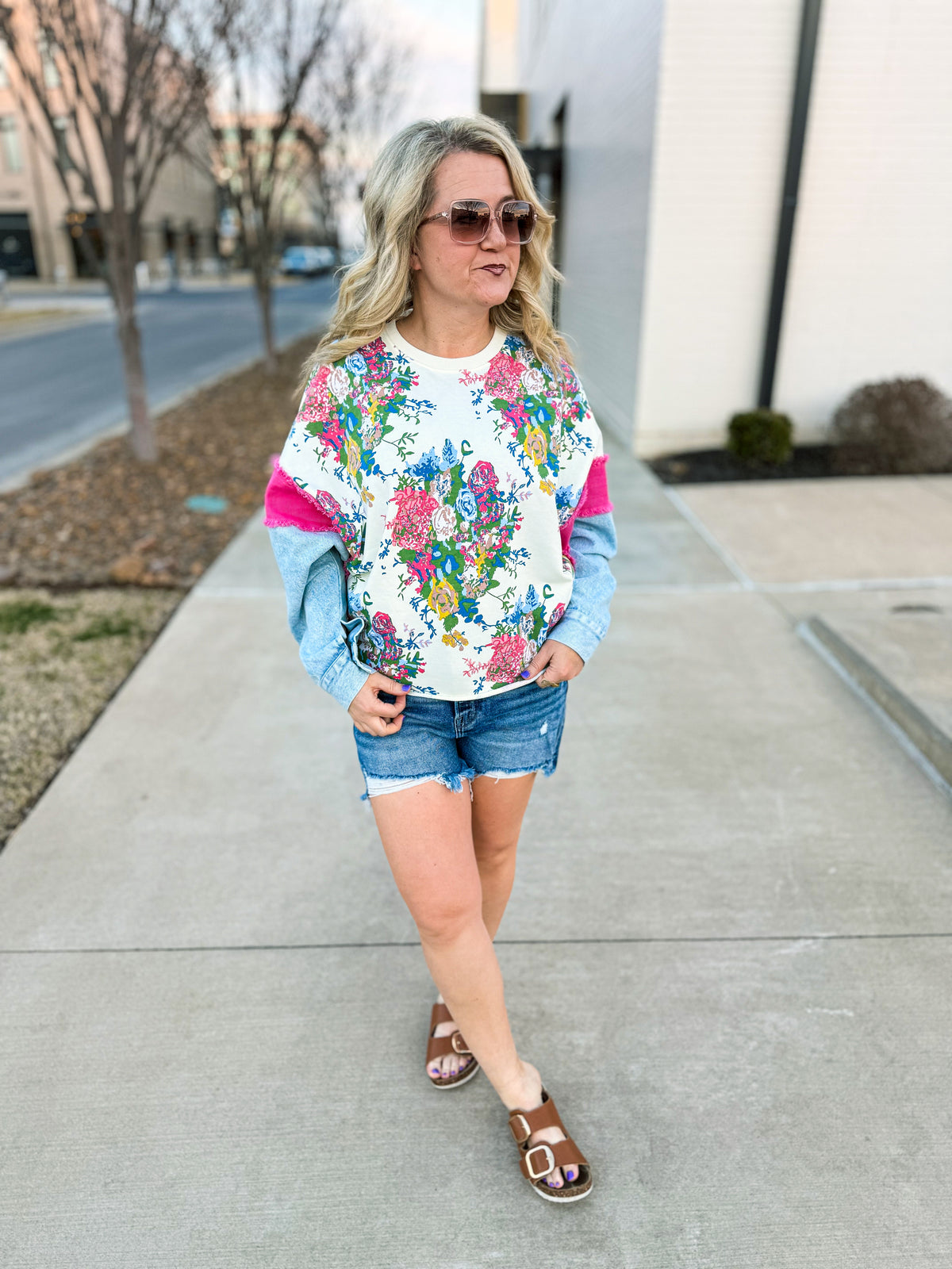 Bibi Floral Denim Top