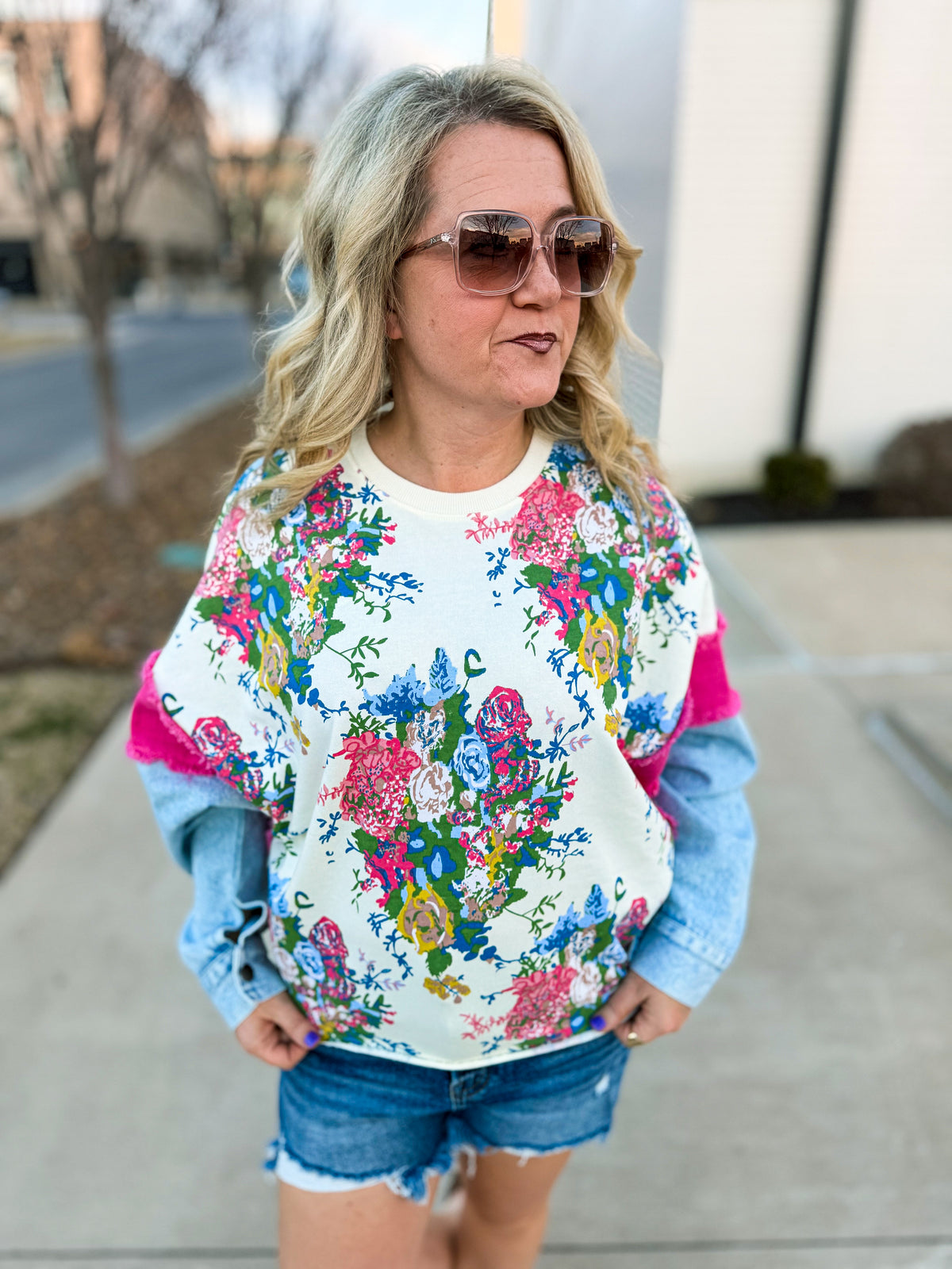Bibi Floral Denim Top