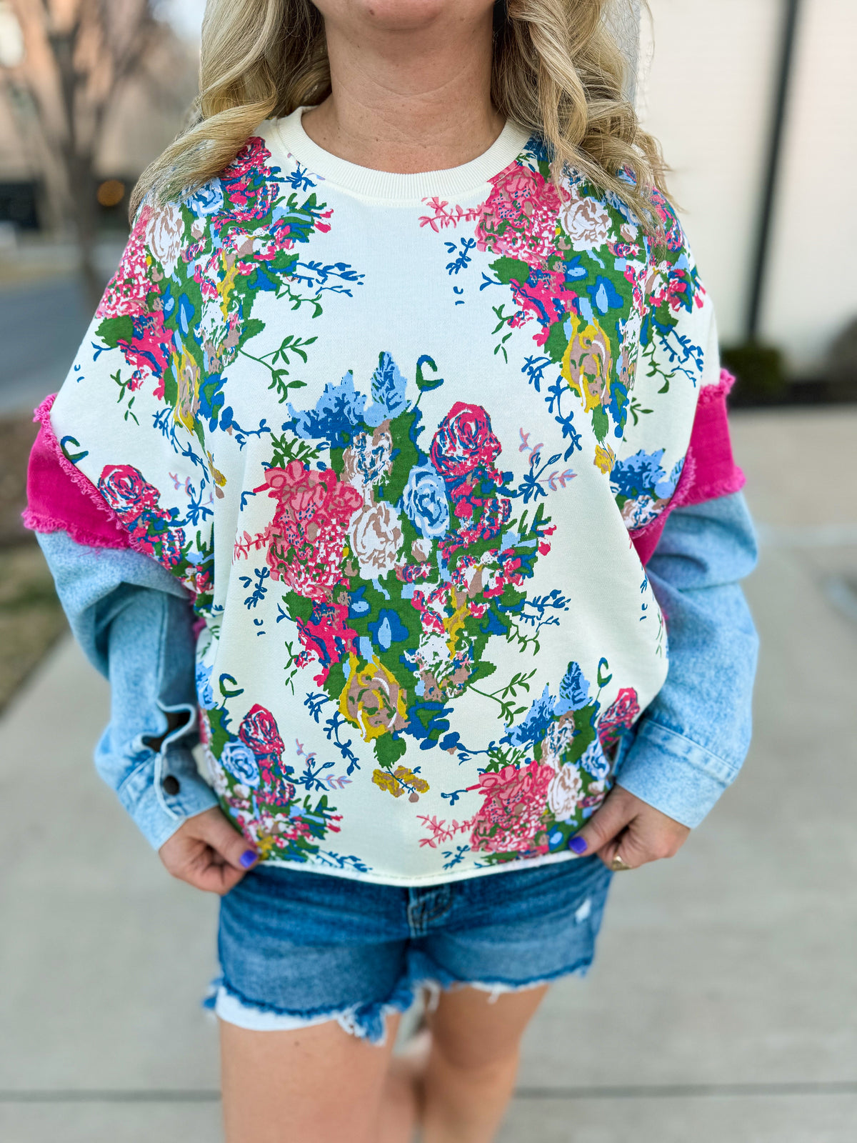 Bibi Floral Denim Top