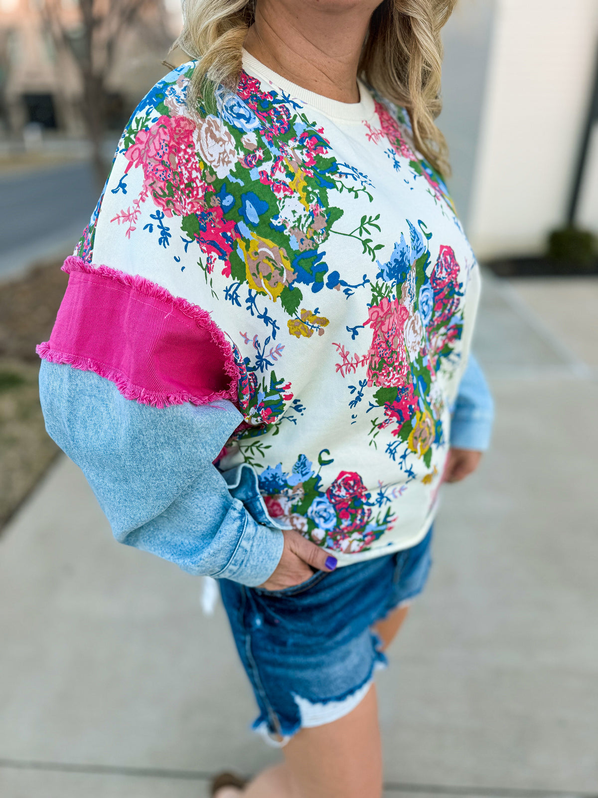 Bibi Floral Denim Top