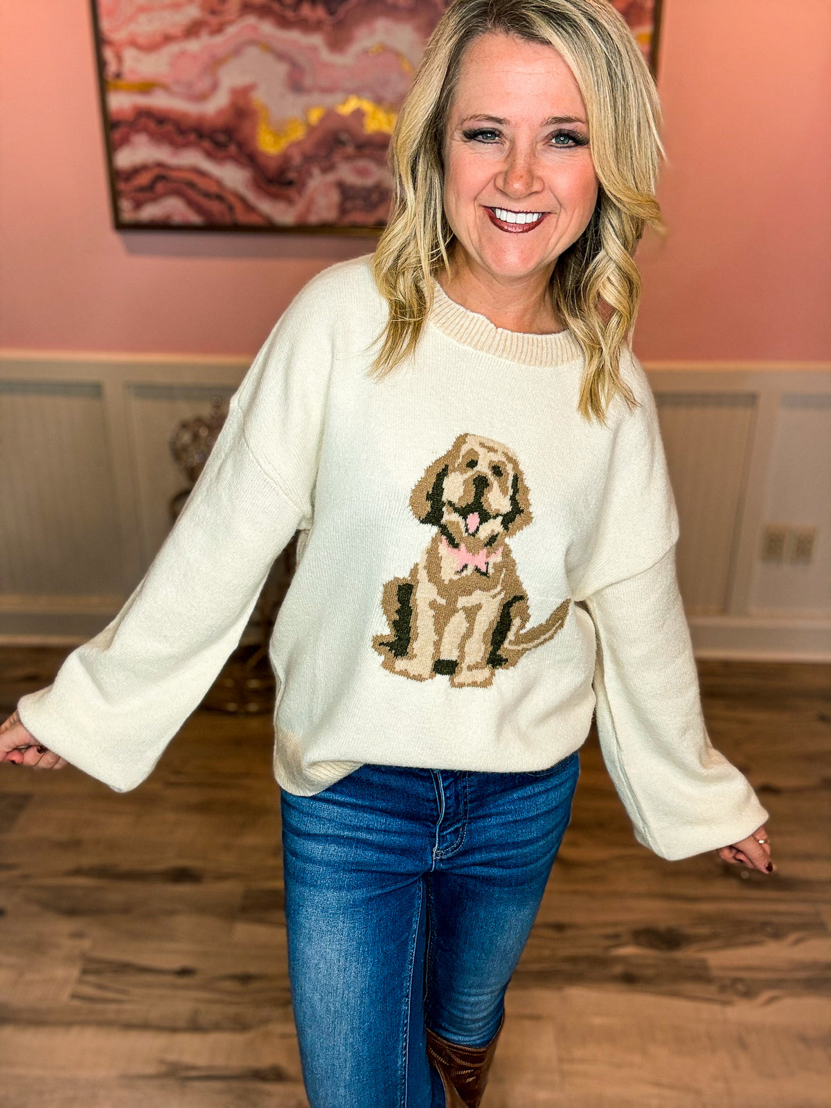 Creme Dog Sweater