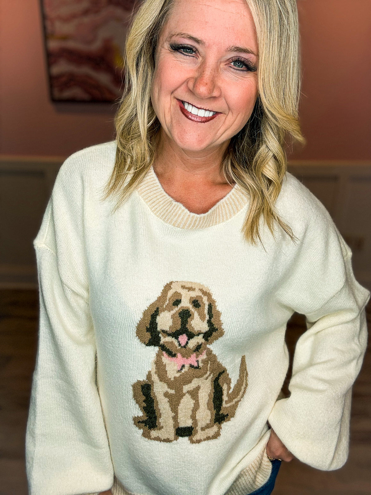 Creme Dog Sweater
