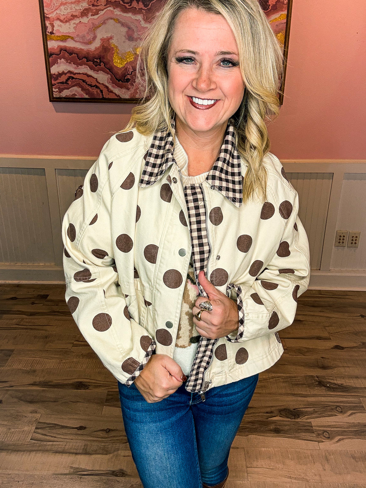Brown Polka Dot Jacket