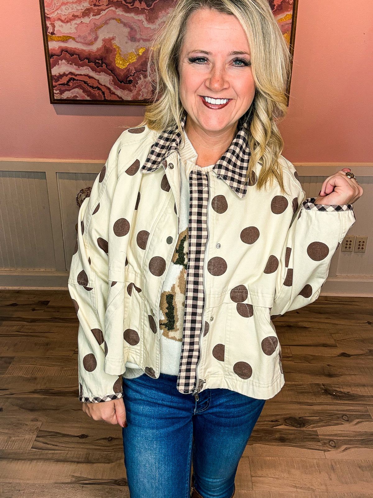 Brown Polka Dot Jacket