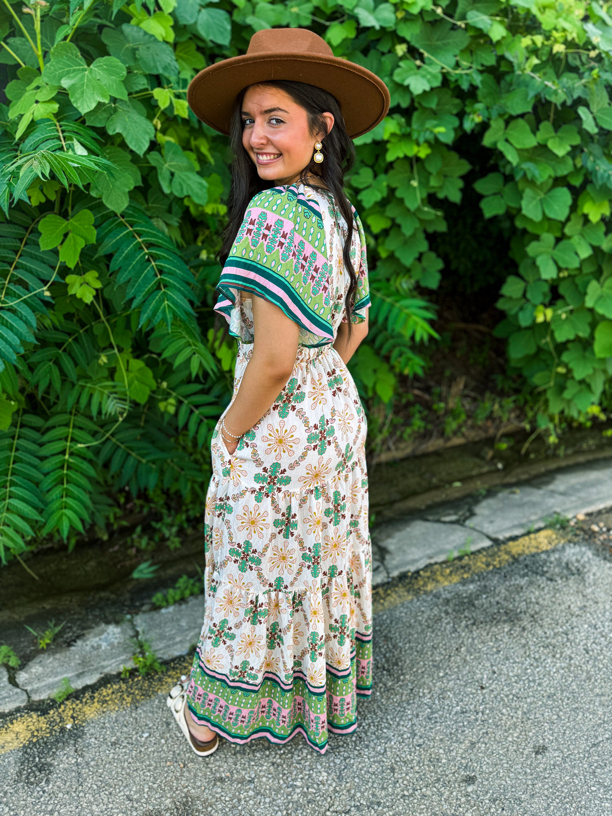 Green Floral Maxi Dress