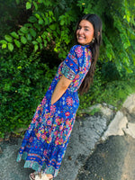 Blue Floral Maxi Dress
