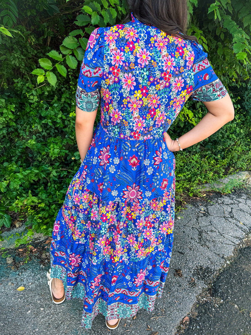 Blue Floral Maxi Dress