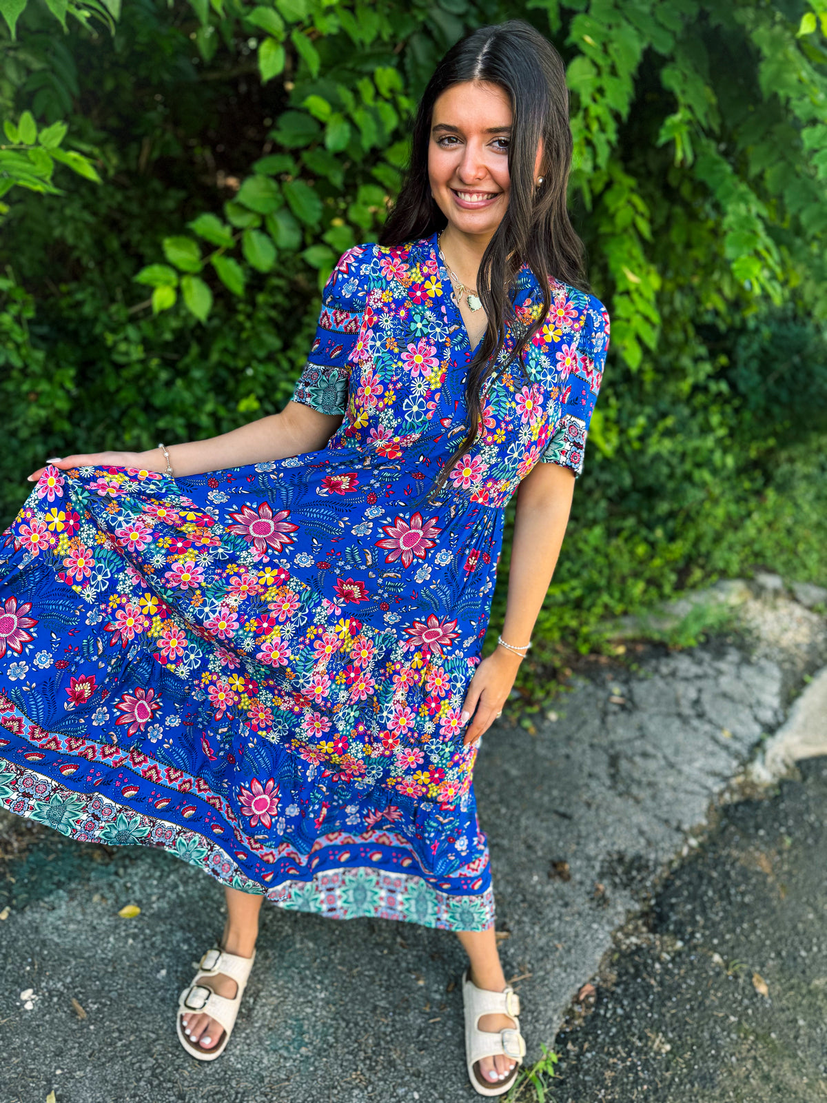 Blue Floral Maxi Dress