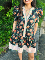 Black Floral Autumn Dress
