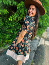 Black Floral Autumn Dress