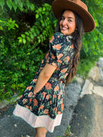 Black Floral Autumn Dress