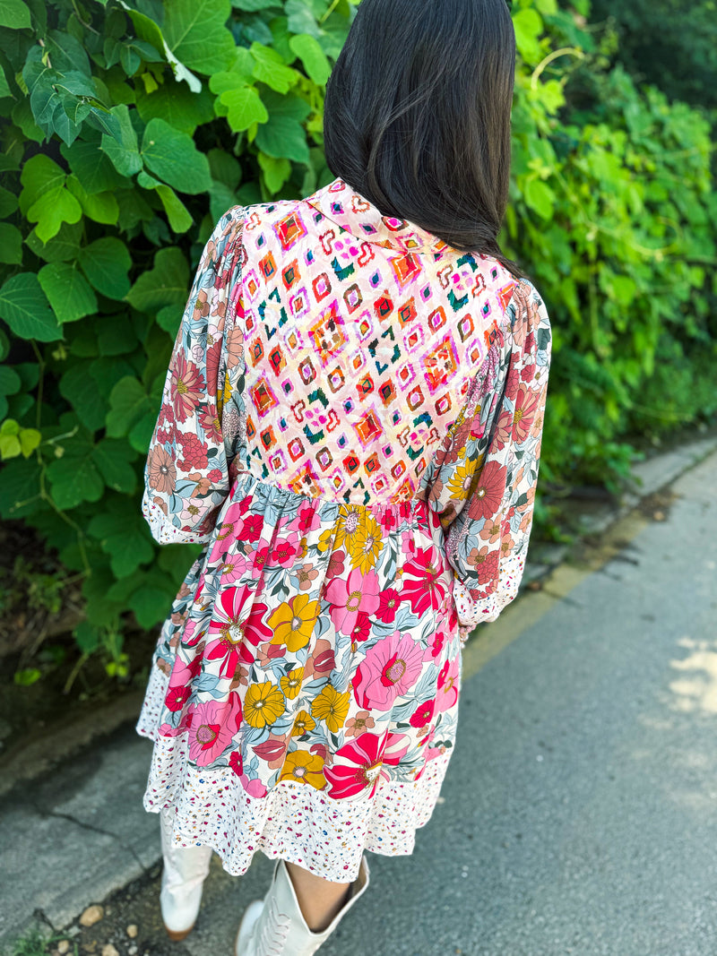 Boho Bubble Sleeve Dress