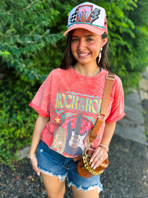 Orange Rock N Roll Tee