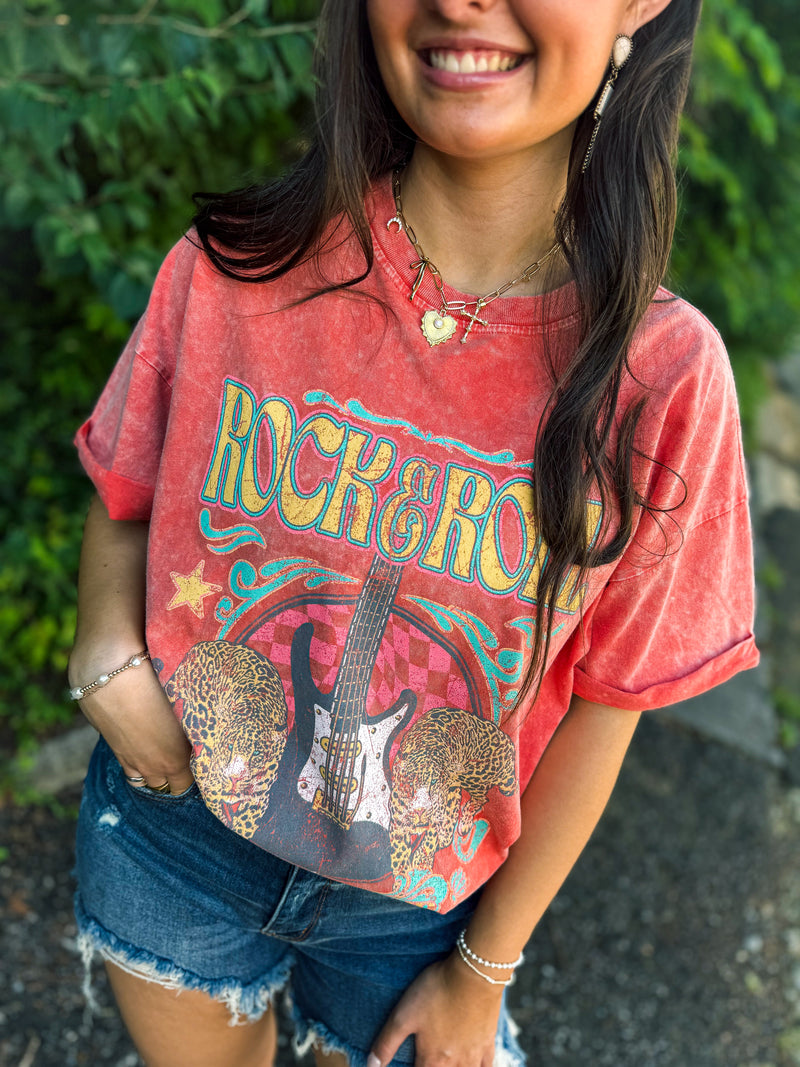 Orange Rock N Roll Tee