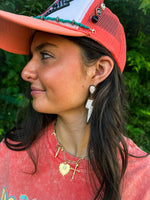 Creme Lightening Bolt Earrings