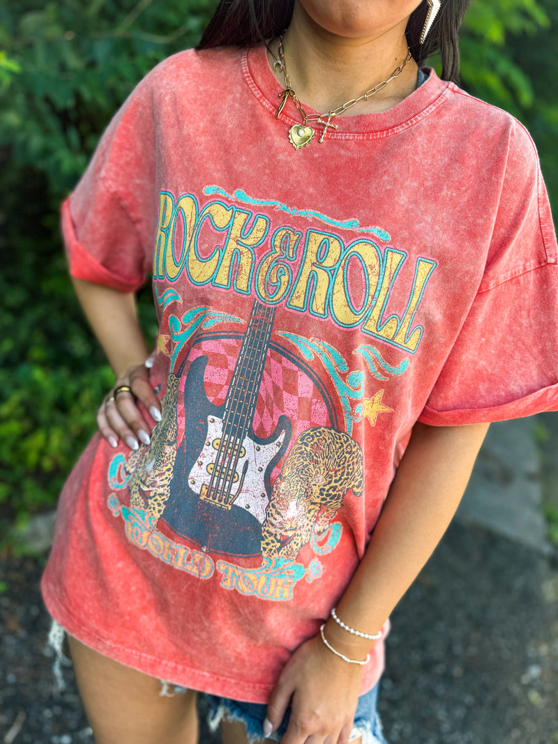 Orange Rock N Roll Tee