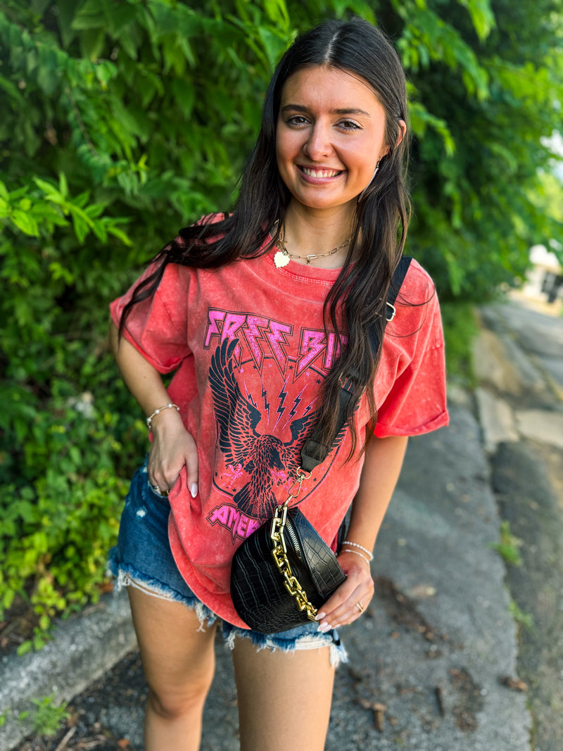 Orange Free Bird Tee