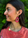 Hot Pink Rhinestone Earrings