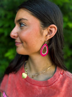 Hot Pink Rhinestone Earrings