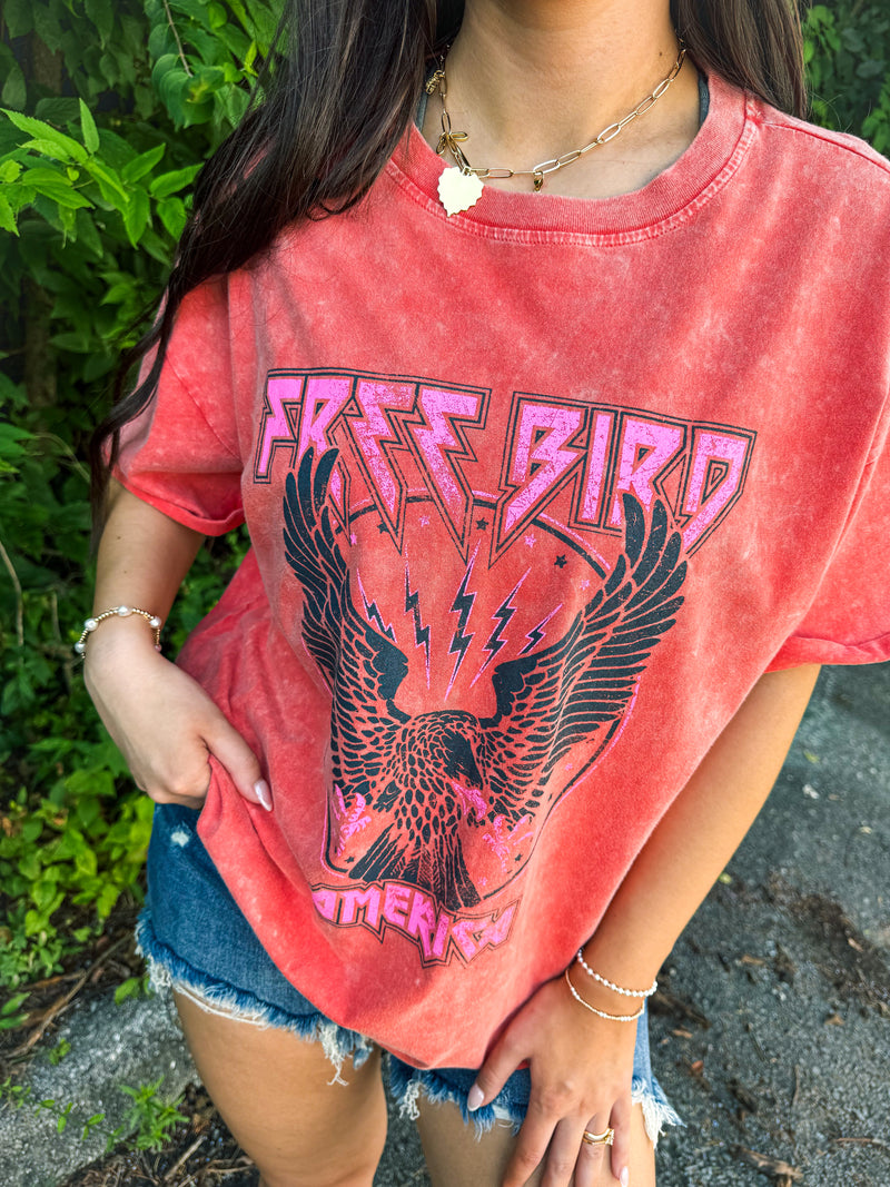 Orange Free Bird Tee