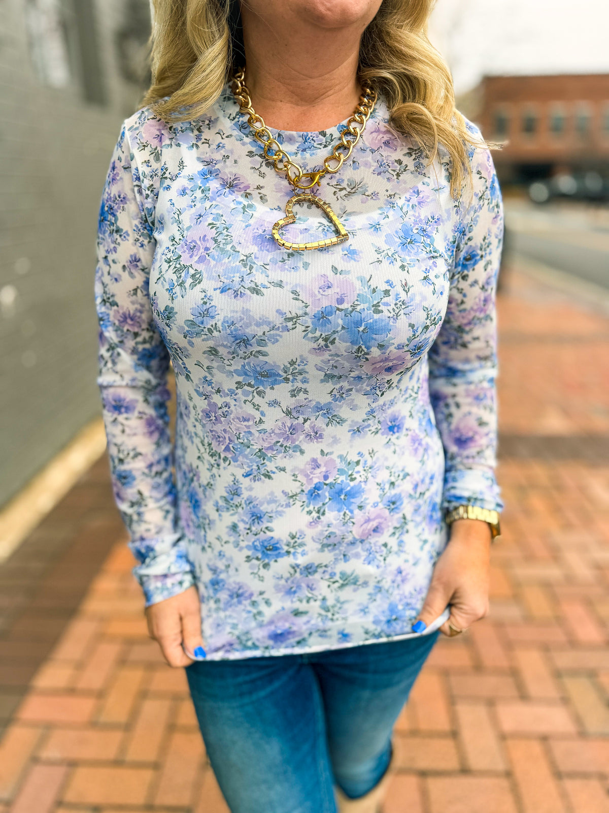 Lavender Fields Mesh Top