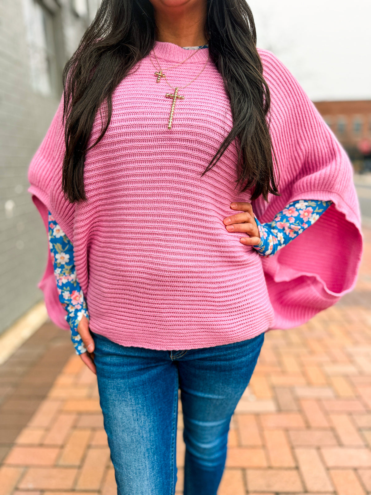 Bloomin Blue Mesh Top