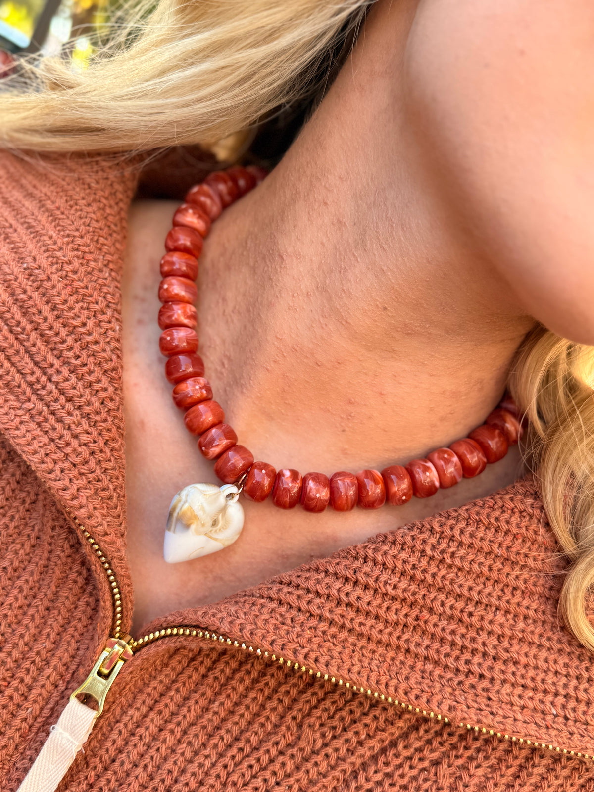 Brown Chunky Beaded Necklace