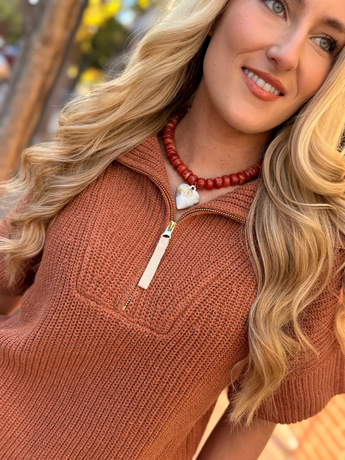 Brown Chunky Beaded Necklace