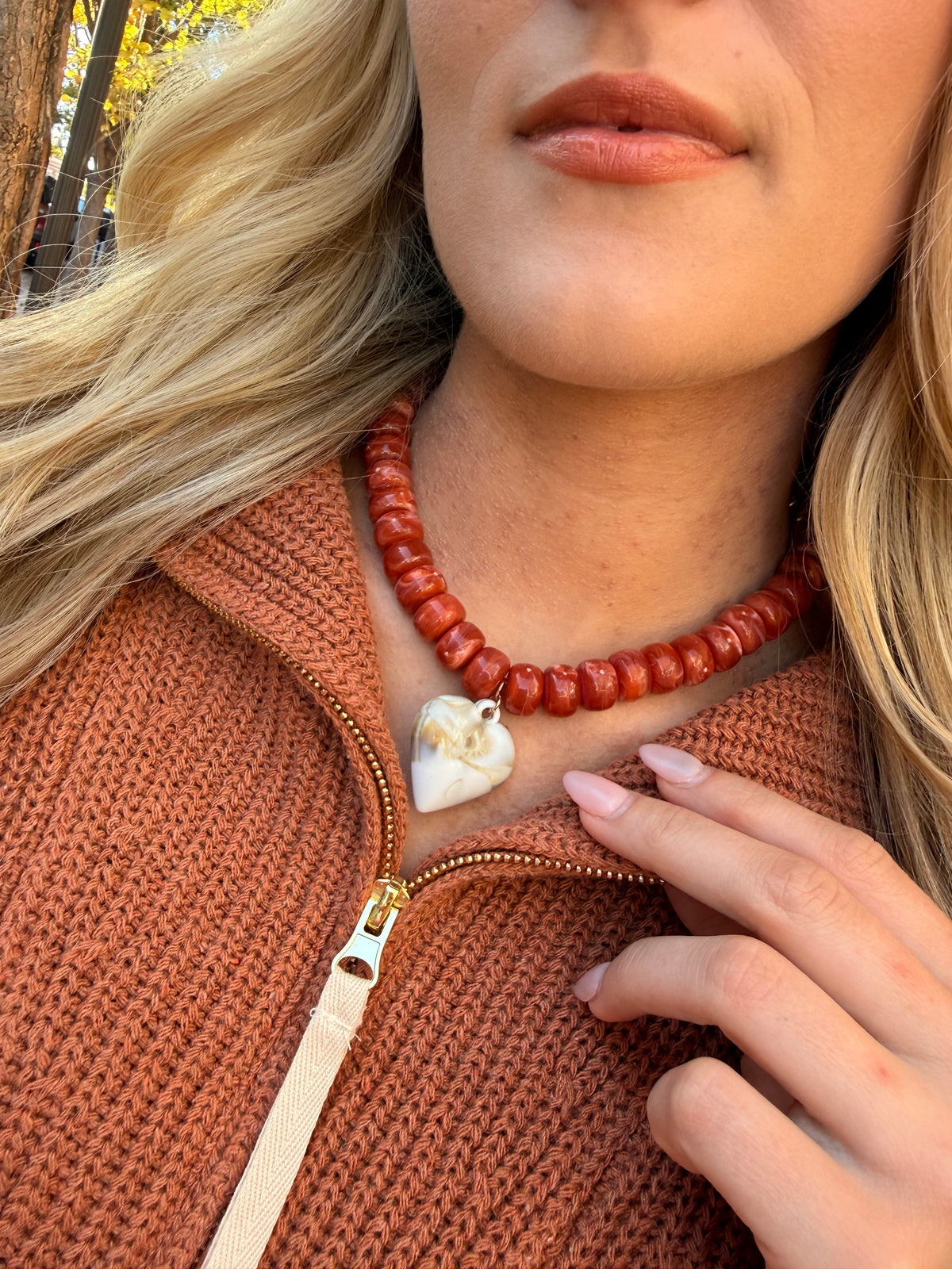 Brown Chunky Beaded Necklace