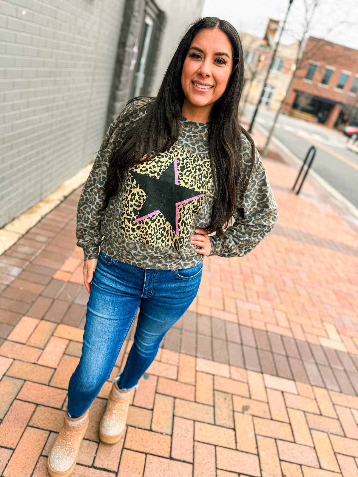 Leopard Star Rock N Roll Top-Zutter
