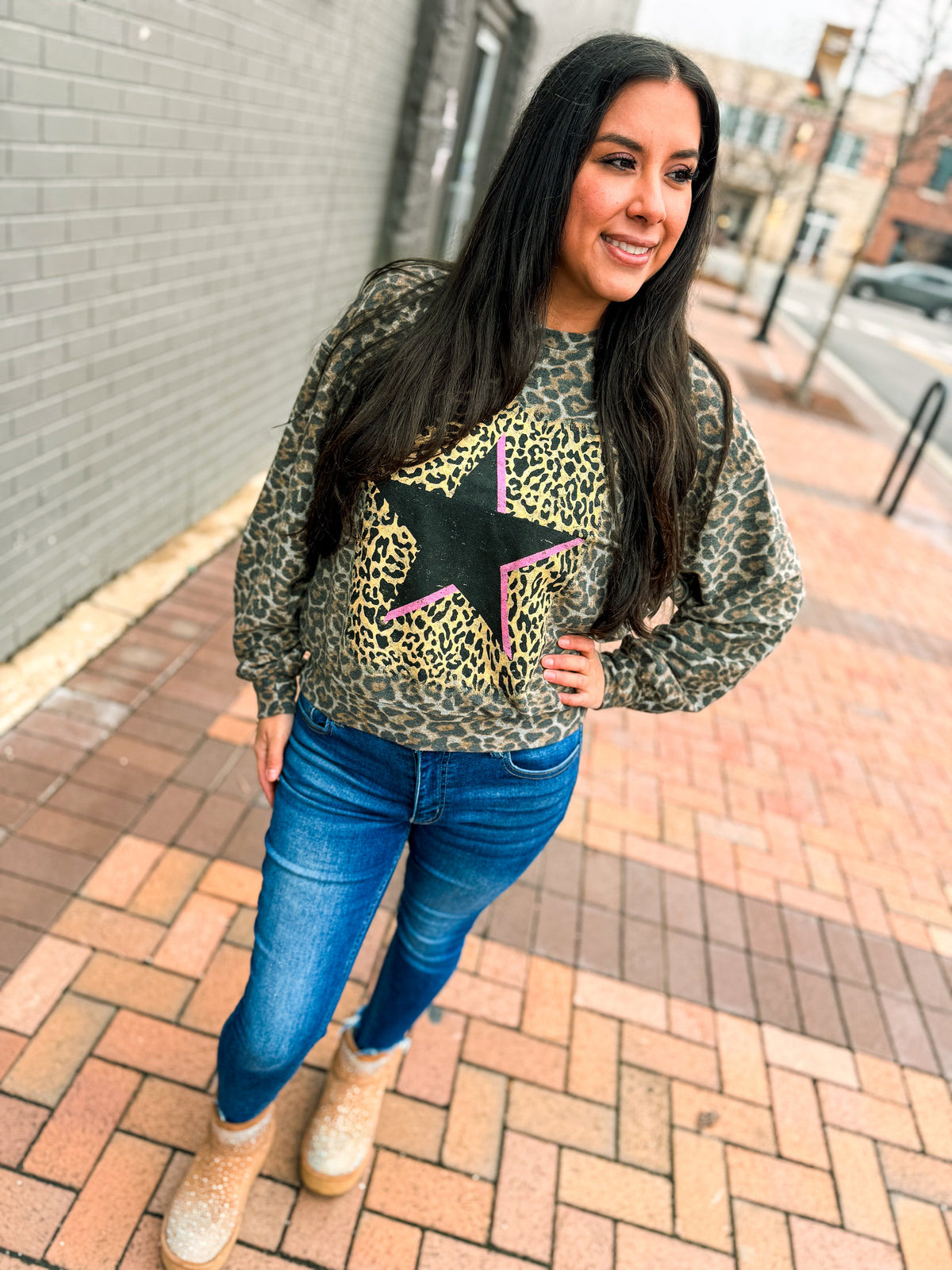 Leopard Star Rock N Roll Top-Zutter