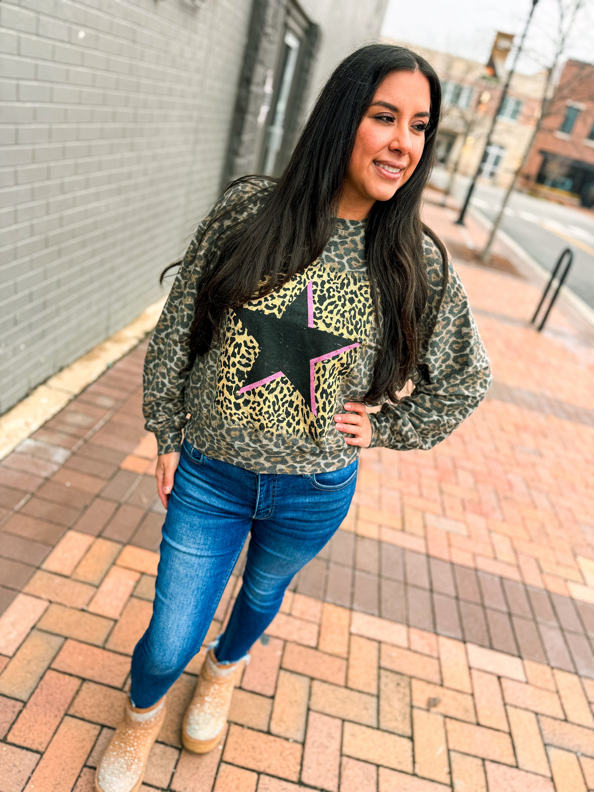 Leopard Star Rock N Roll Top-Zutter