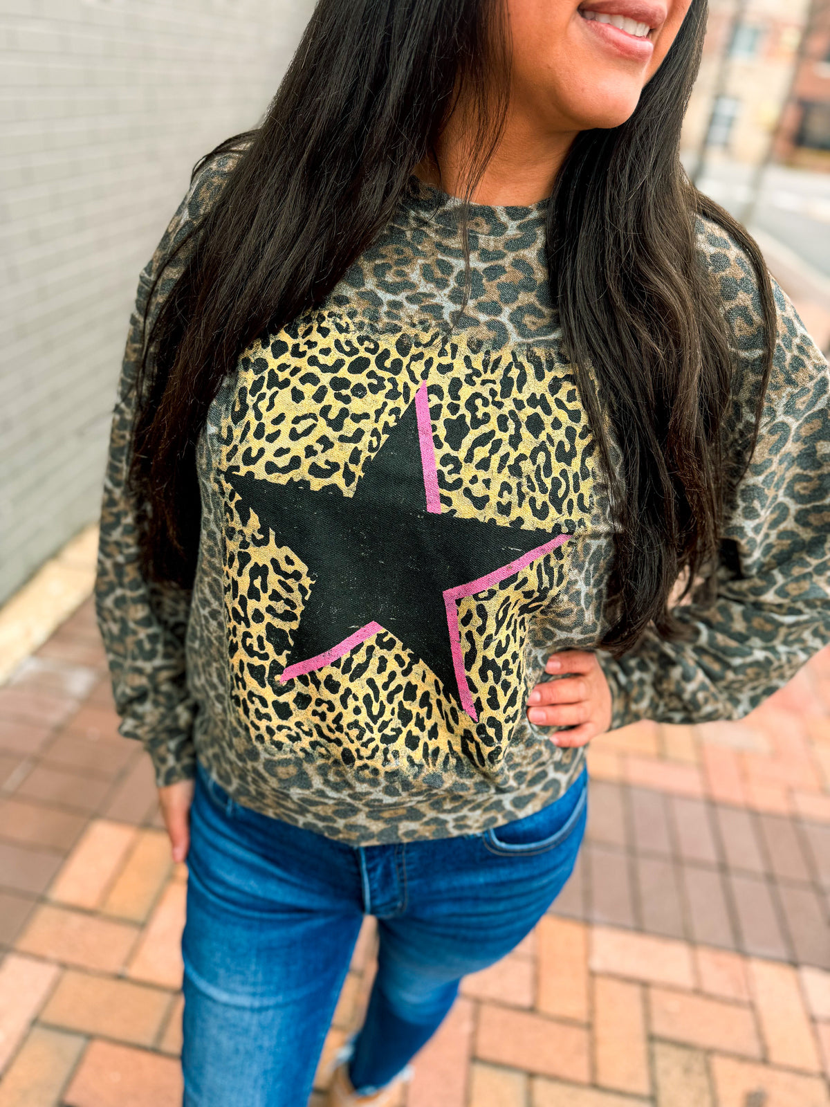 Leopard Star Rock N Roll Top-Zutter