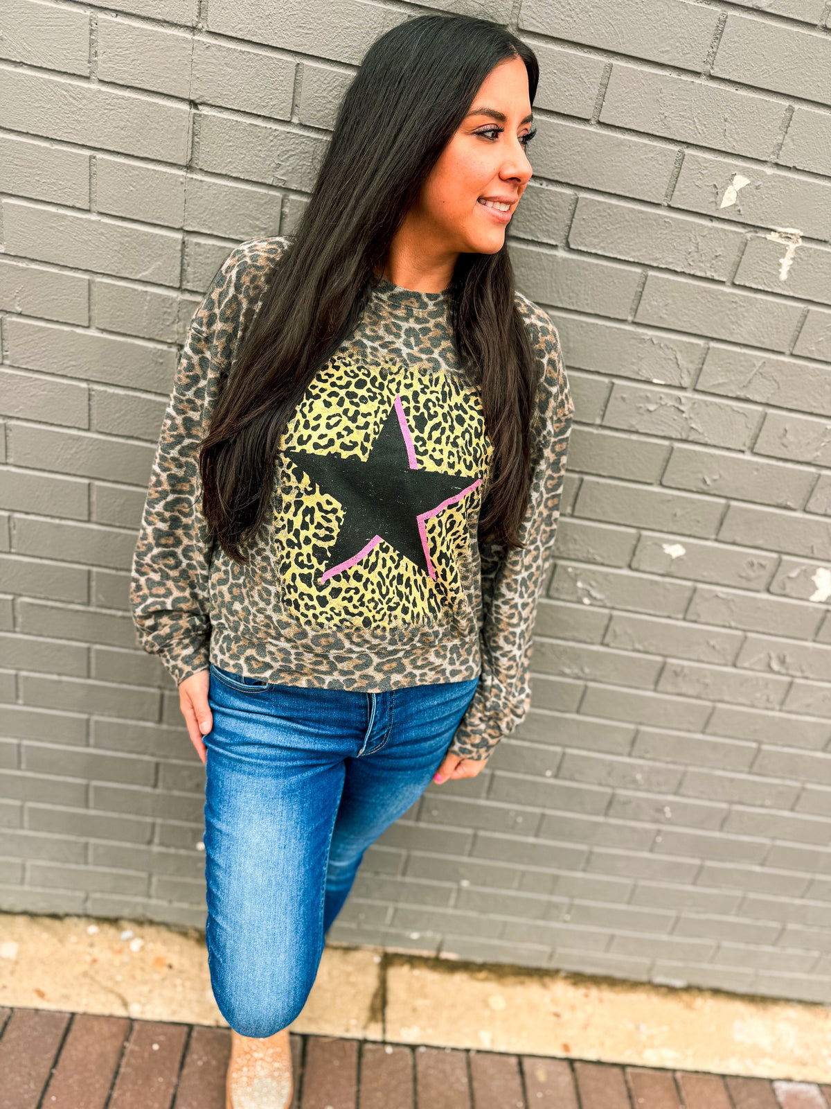 Leopard Star Rock N Roll Top-Zutter