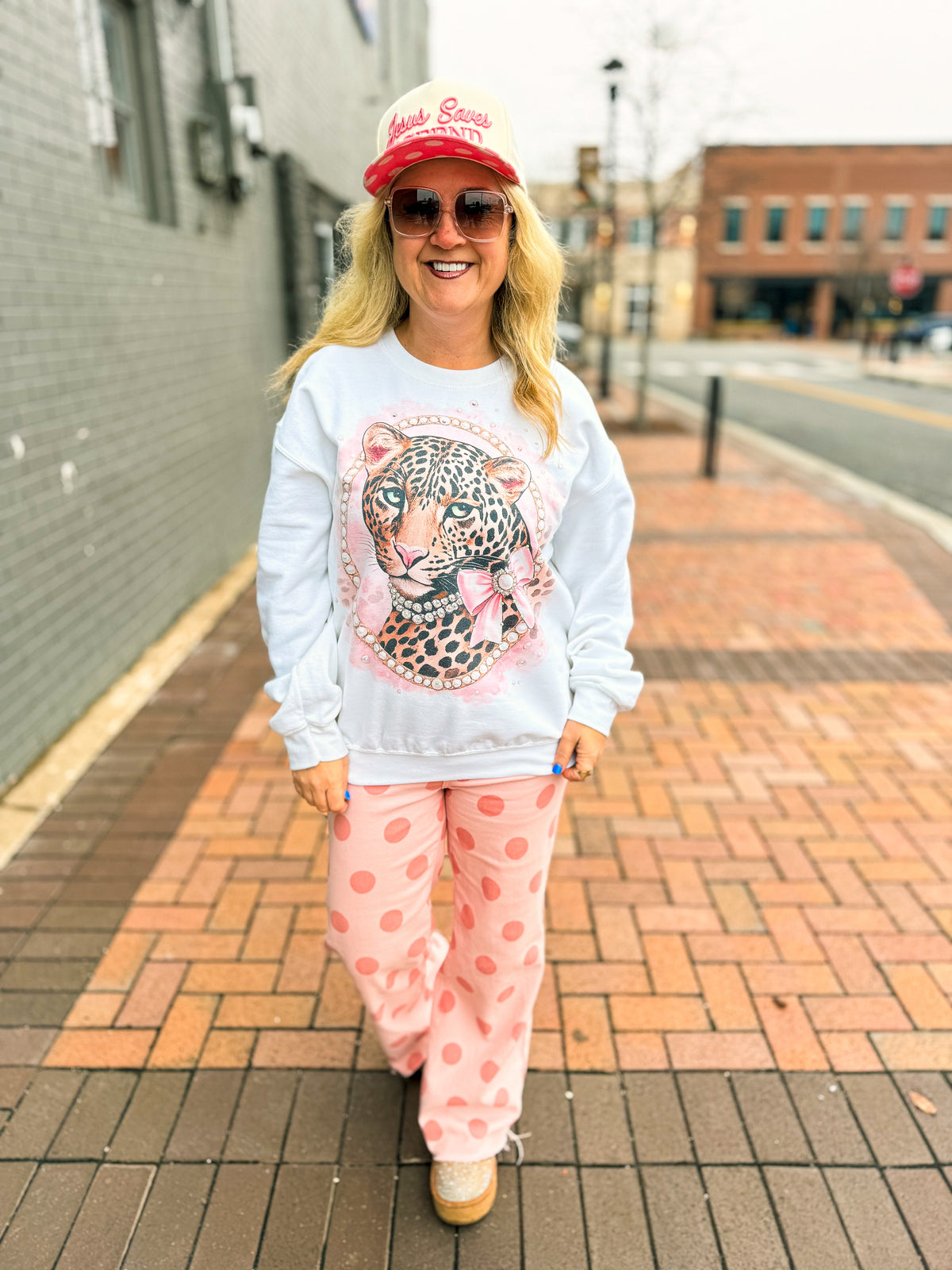 Pink Polka Dot Jeans