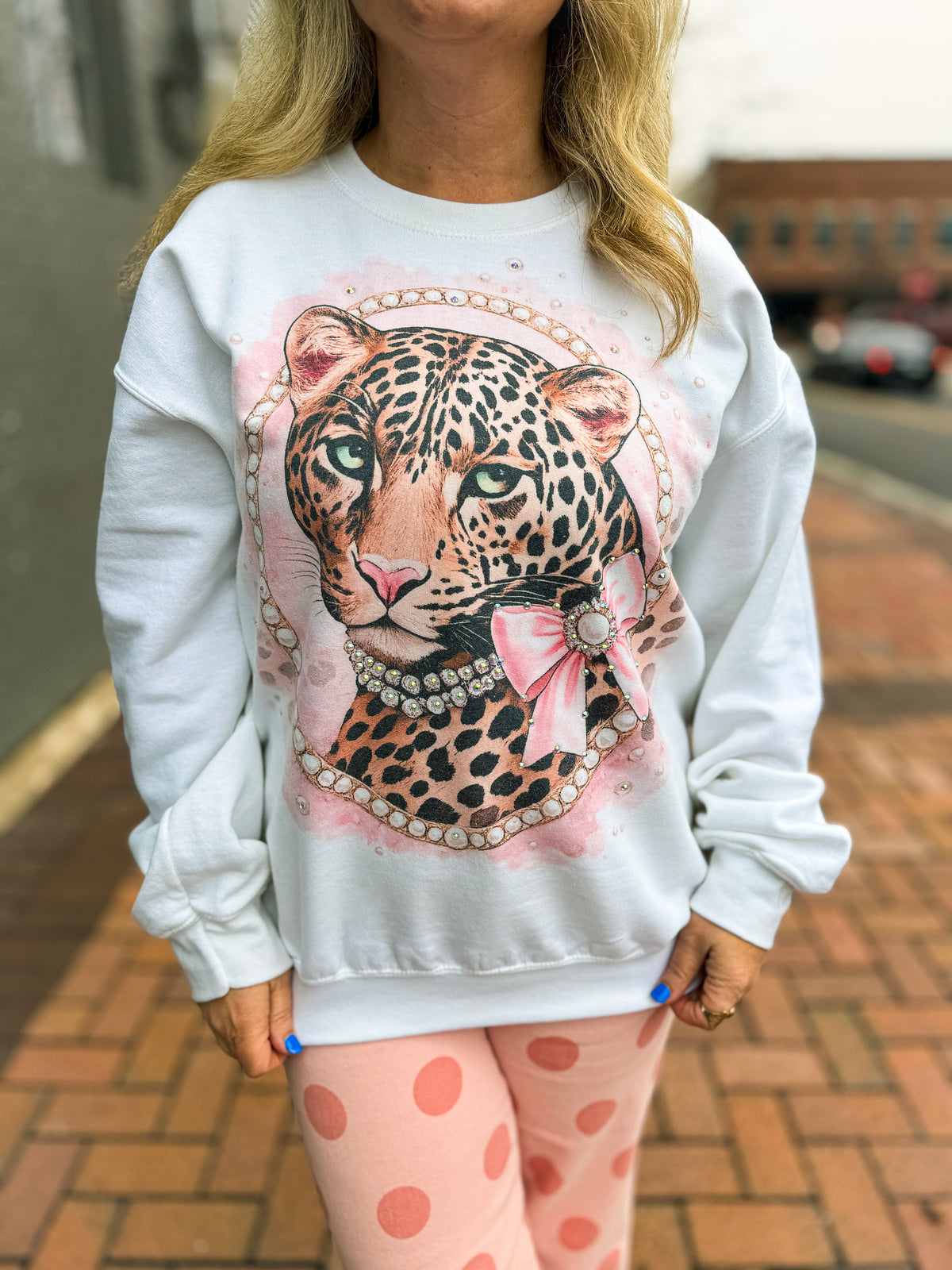 Cheetah Rhinestone Sweatshirt