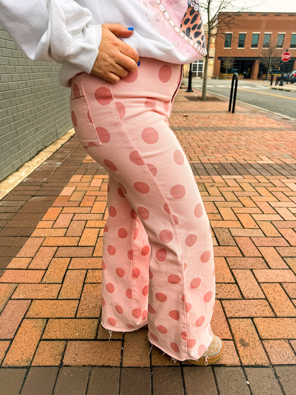 Pink Polka Dot Jeans