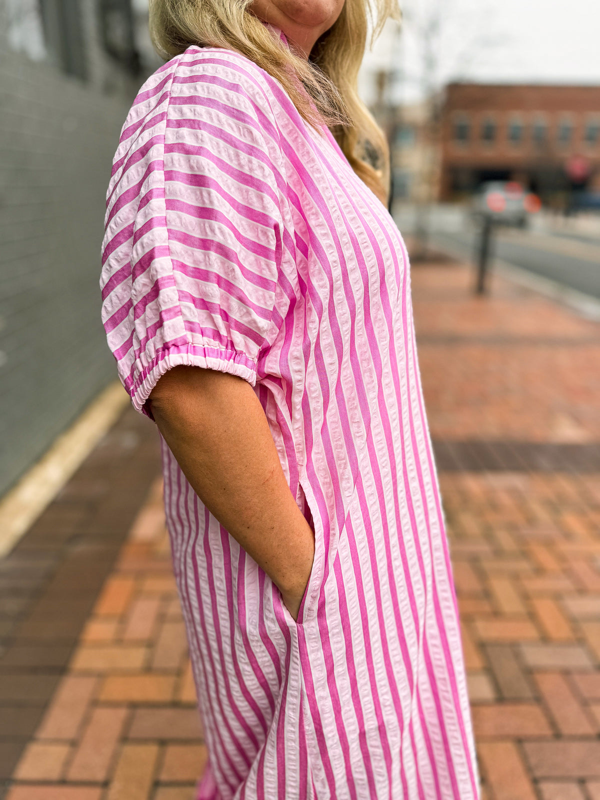 Pink Striped Maxi Dress